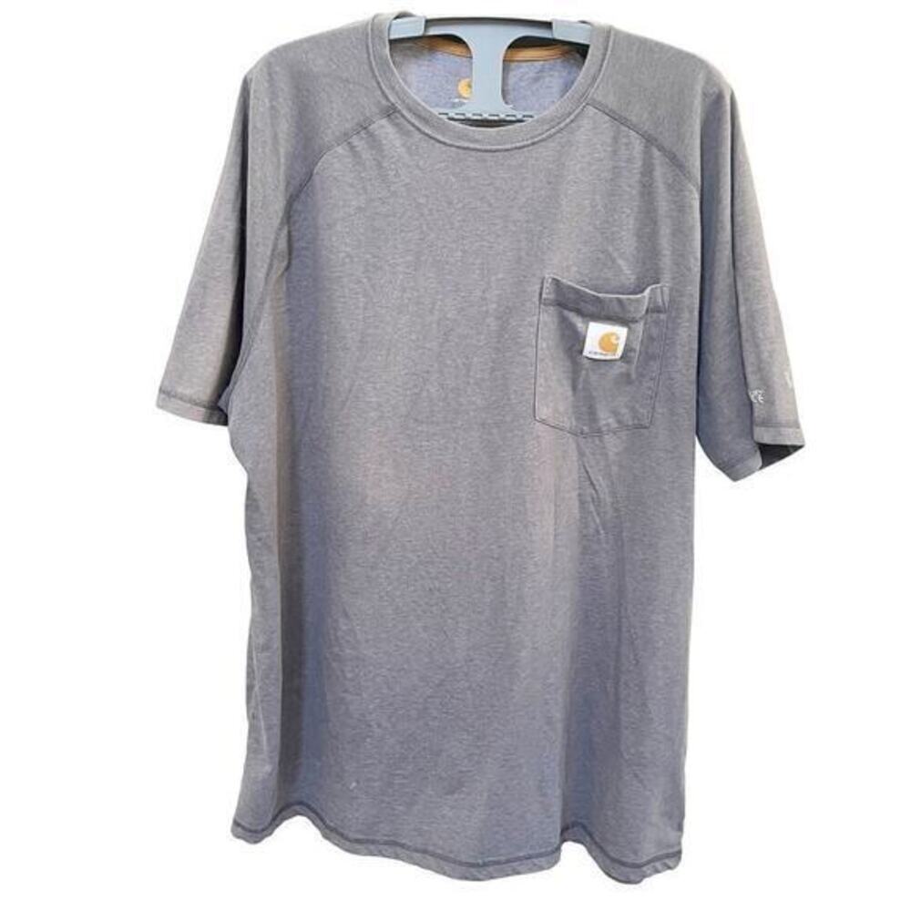 Carhartt Shirt Mens XL Relaxed Fit Gray Force Pocket Logo Casual Work Utility